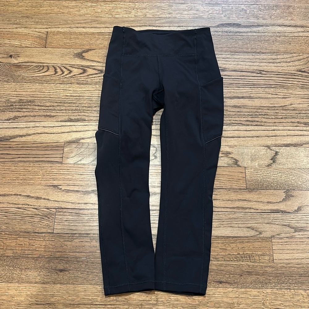 Lululemon black cropped leggings size 2